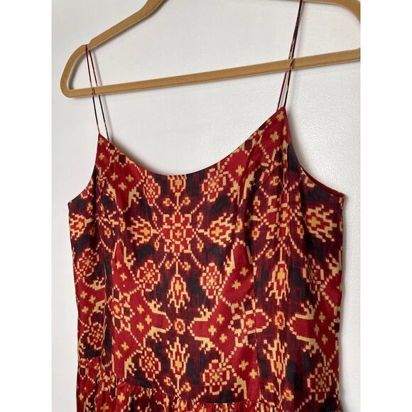 Lauren Ralph Lauren Western Silk Sundress Red Boho Print Sleeveless Womens 12P - Picture 2 of 14